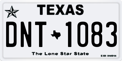 TX license plate DNT1083