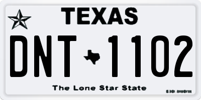 TX license plate DNT1102