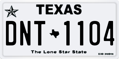 TX license plate DNT1104