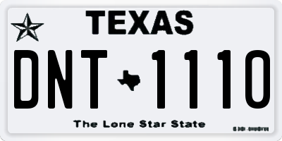 TX license plate DNT1110
