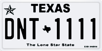 TX license plate DNT1111