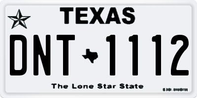 TX license plate DNT1112