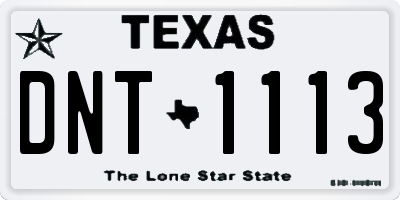 TX license plate DNT1113