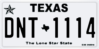 TX license plate DNT1114