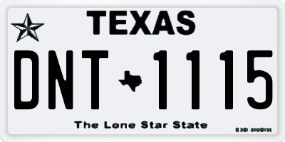 TX license plate DNT1115