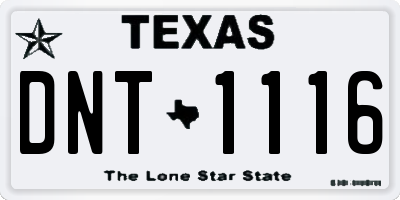 TX license plate DNT1116