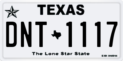 TX license plate DNT1117