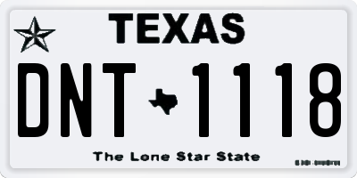 TX license plate DNT1118