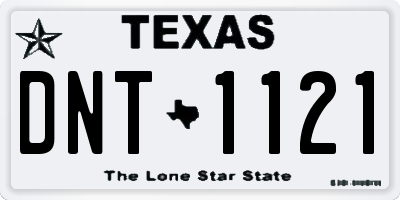 TX license plate DNT1121