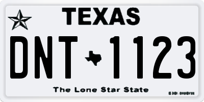 TX license plate DNT1123