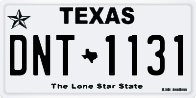 TX license plate DNT1131