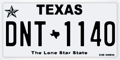 TX license plate DNT1140