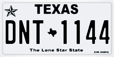 TX license plate DNT1144