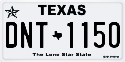 TX license plate DNT1150
