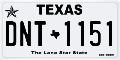 TX license plate DNT1151