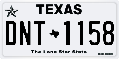 TX license plate DNT1158