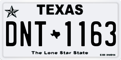 TX license plate DNT1163