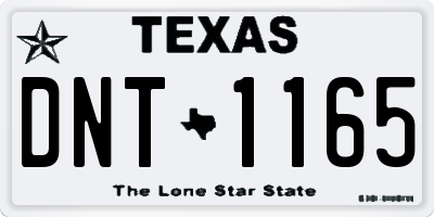 TX license plate DNT1165
