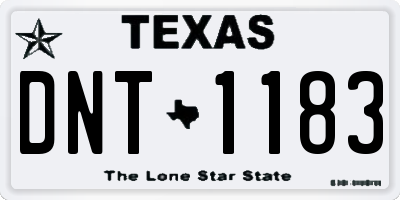 TX license plate DNT1183