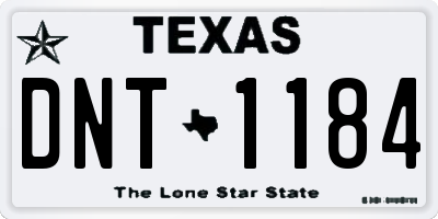TX license plate DNT1184