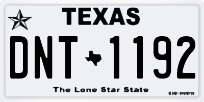TX license plate DNT1192