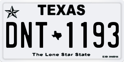 TX license plate DNT1193