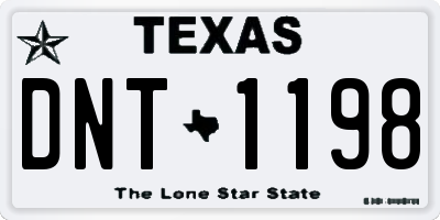 TX license plate DNT1198