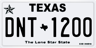 TX license plate DNT1200