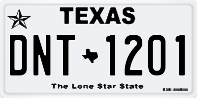 TX license plate DNT1201