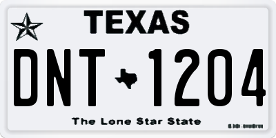 TX license plate DNT1204