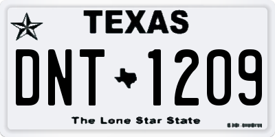 TX license plate DNT1209