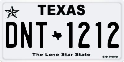 TX license plate DNT1212