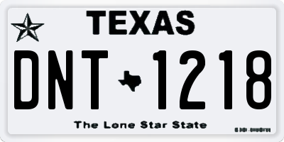 TX license plate DNT1218