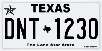 TX license plate DNT1230