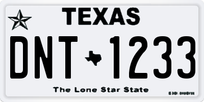 TX license plate DNT1233