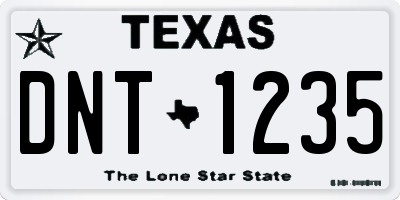 TX license plate DNT1235