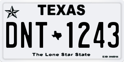 TX license plate DNT1243