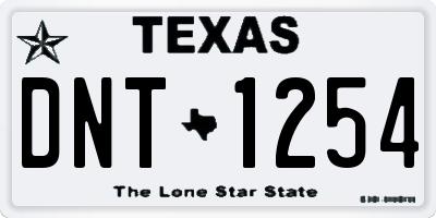 TX license plate DNT1254