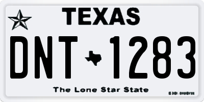 TX license plate DNT1283