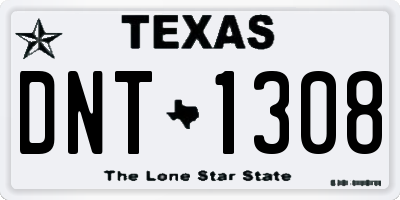 TX license plate DNT1308