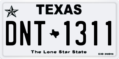 TX license plate DNT1311