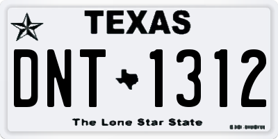 TX license plate DNT1312