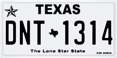 TX license plate DNT1314