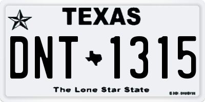 TX license plate DNT1315
