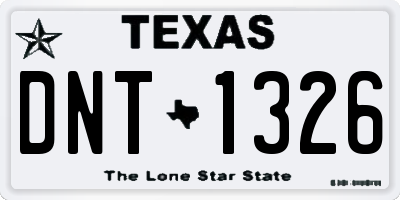 TX license plate DNT1326