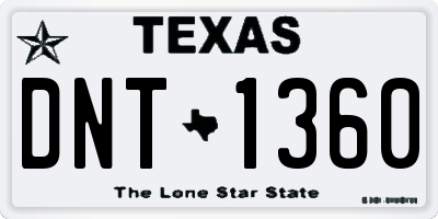 TX license plate DNT1360