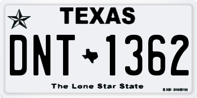 TX license plate DNT1362