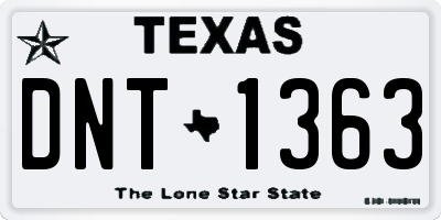 TX license plate DNT1363