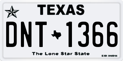 TX license plate DNT1366