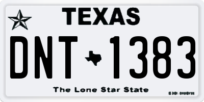 TX license plate DNT1383